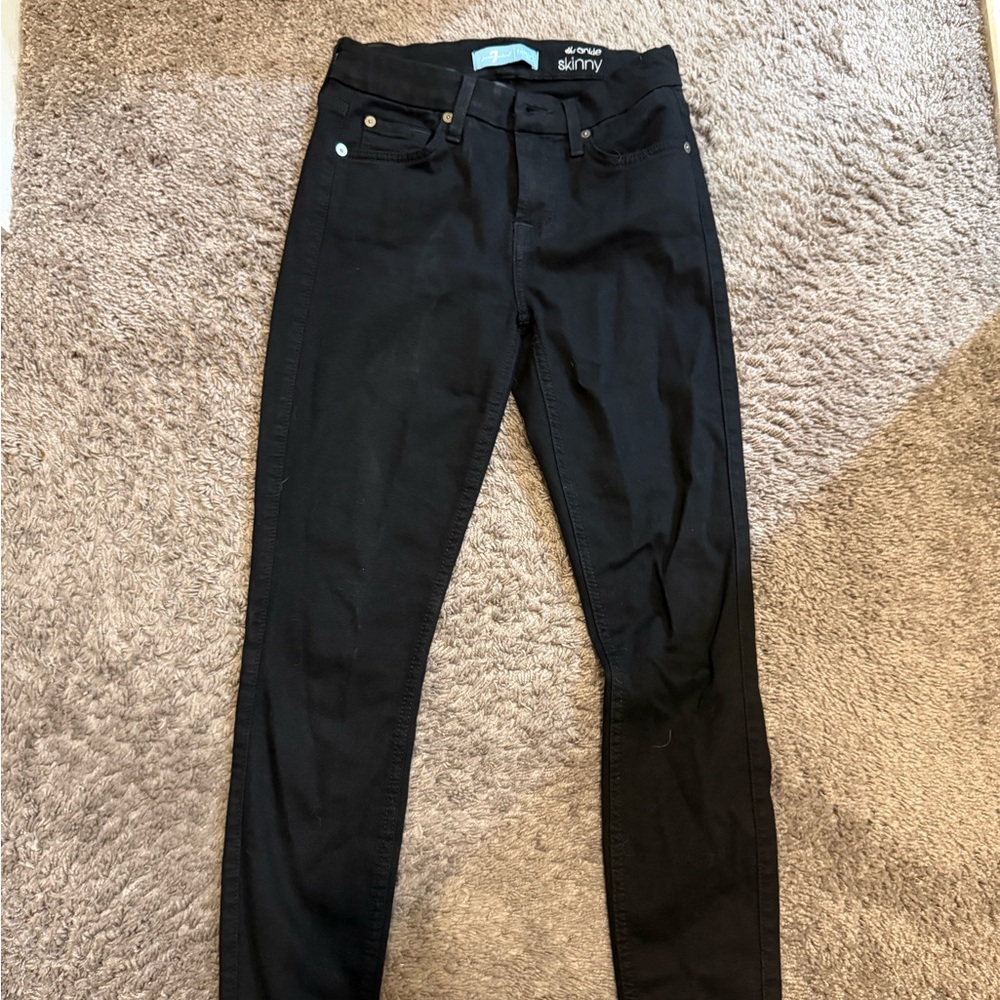 7 For All Mankind Black Skinny Jeans